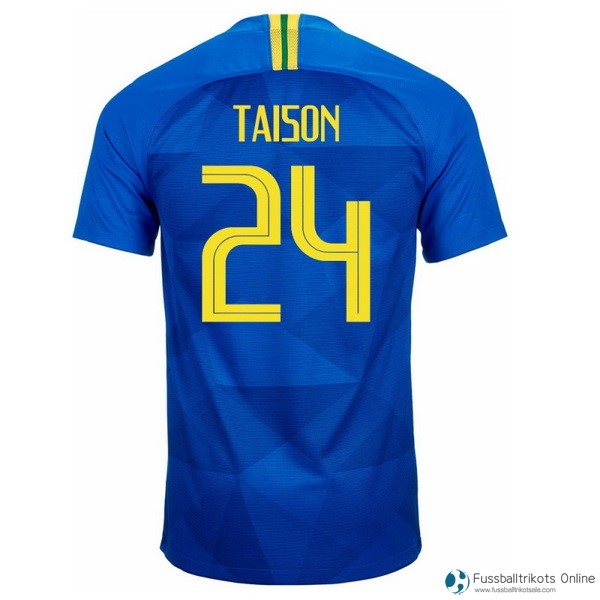 Brasilien Trikot Auswarts Taison 2018 Blau Fussballtrikots Günstig